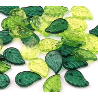 Deko aus Kunststoff Blätter 9x14mm grün