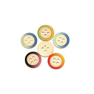 Knopf Holz Regenbogen 15mm gelb-grün