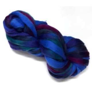 Bedruckter Kammzug/Vorgarn blau grün magenta 47
