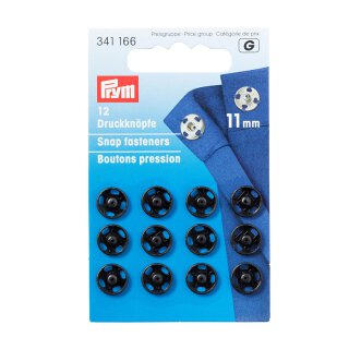 Annäh-Druckknöpfe 11mm schwarz