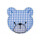 Aufbügler Bär blau