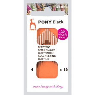Pony Black Quiltnadeln kurz Stärke 1-5 weißes Öhr 16 St
