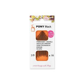 Pony Black Sticknadeln fein Strke 3-9 schwarzes hr 16 St