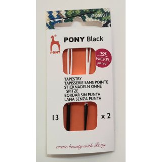 Pony Black Sticknadeln ohne Spitze Strke 13 weies hr 2 St