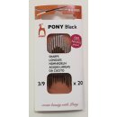 Pony Black Nhnadeln Strke 3-9 weies hr 20 St