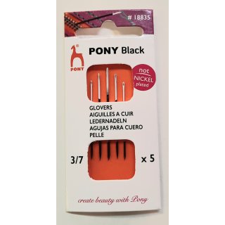 Pony Black Ledernadeln Strke 3-7 weies hr 5 St