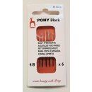 Pony Black mi Einfdelhlfe weies hr Strke 4-8 6 St