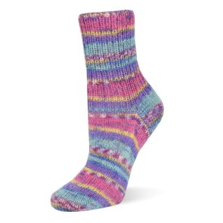 Flotte Socke 4f. Bambus-Merino 3007 rosa-lila-gelb-trkis