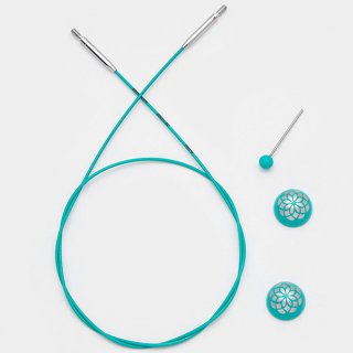 Mindful Seile fr auswechselbare Nadelspitzen 150 cm-TEAL - fix
