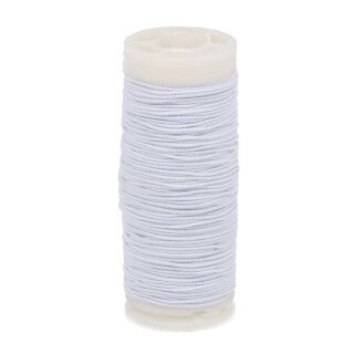 Gummifaden Spulen 1mm weiß- 15m