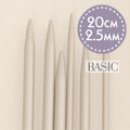 DROPS Basic Aluminium - Nadelspiele - 2,5 mm ; 20 cm