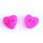 Knopf Herz - Acryl 15x14mm rosa