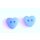 Knopf Herz - Acryl 15x14mm blau